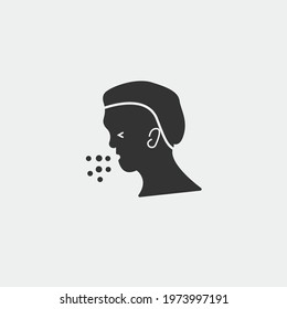 Coughing vector icon illustration sign