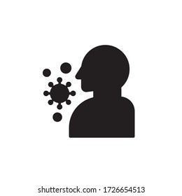 cought icon glyph vector illustration, isolated on white background