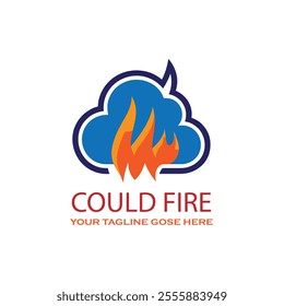 Could Fire Logo Template Design