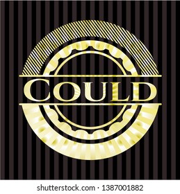 Could golden badge. Vector Illustration. Detailed.