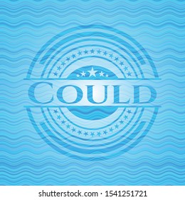 Could sky blue water wave badge background. Vector Illustration. Detailed.