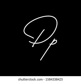 Coule Cursive Letters Initial DP Signature Handwriting Calligraphy