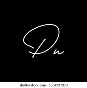 Coule Cursive Letters Initial DU Signature Handwriting Calligraphy
