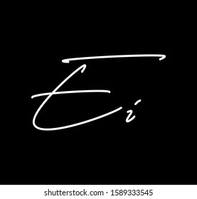Coule Cursive Letters Initial EI Signature Handwriting Calligraphy