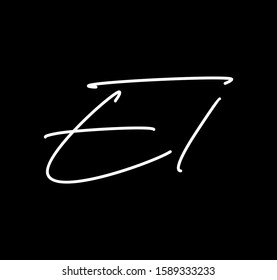 Coule Cursive Letters Initial EL Signature Handwriting Calligraphy