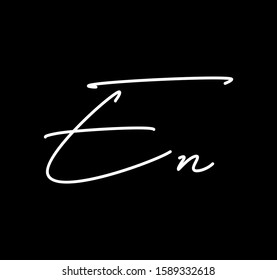 Coule Cursive Letters Initial EN Signature Handwriting Calligraphy