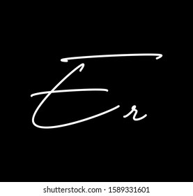 Coule Cursive Letters Initial ER Signature Handwriting Calligraphy