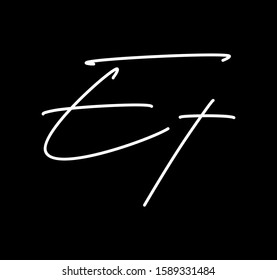 Coule Cursive Letters Initial ET Signature Handwriting Calligraphy