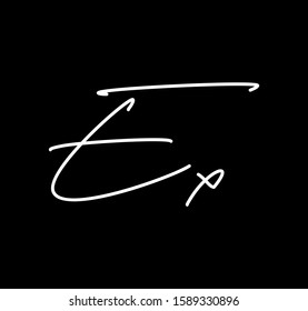 Coule Cursive Letters Initial EX Signature Handwriting Calligraphy