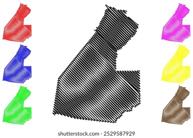 Waratah–Wynyard Council (Commonwealth of Australia, Tasmania, lutruwita) map vector illustration, scribble sketch Waratah Wynyard map