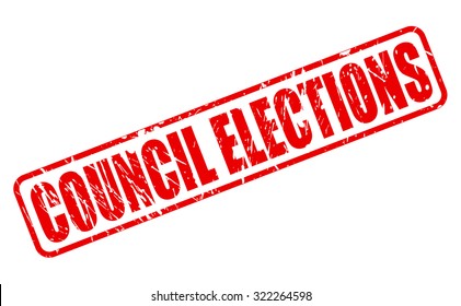 COUNCIL ELECTIONS red stamp text on white