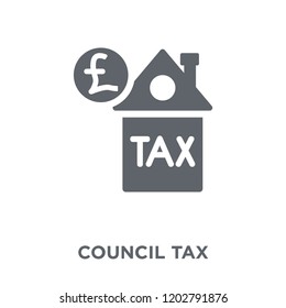 Council Tax Icon. Council Tax Design Concept From Council Tax Collection. Simple Element Vector Illustration On White Background.