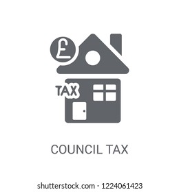 Council Tax Icon. Trendy Council Tax Logo Concept On White Background From Business Collection. Suitable For Use On Web Apps, Mobile Apps And Print Media.