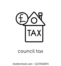 Council Tax Icon. Trendy Modern Flat Linear Vector Council Tax Icon On White Background From Thin Line Council Tax Collection, Outline Vector Illustration