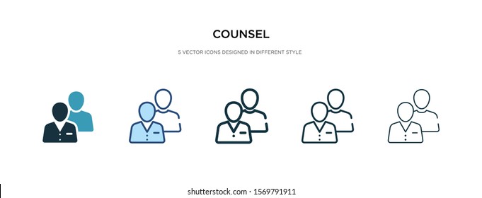 counsel icon in different style vector illustration. two colored and black counsel vector icons designed in filled, outline, line and stroke style can be used for web, mobile, ui