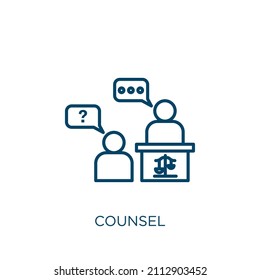 Counsel Icon Thin Linear Counsel Outline Stock Vector (Royalty Free ...