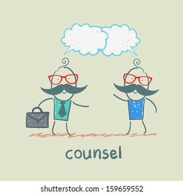 counsel speaks with a client