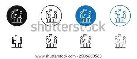 Counsel vector icon in black and blue colors