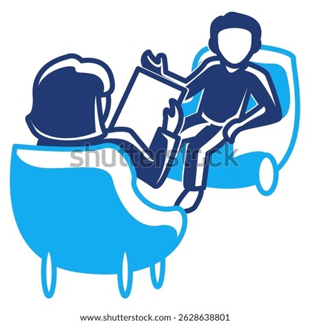 Counseling Appointment icon represented by Counseler, client Dualtone style.