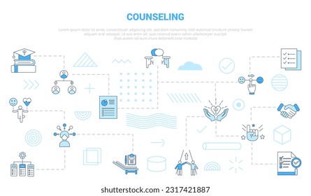 counseling concept with icon set template banner with modern blue color style