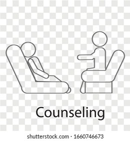 Counseling concept on transparency background. Creative idea design. Flat vector illustration for template, brochure or presentation.