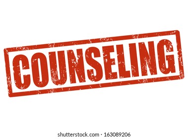 Counseling grunge rubber stamp on white, vector illustration