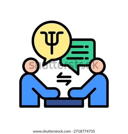 Counseling Icon Lineal Color Vector Illustration