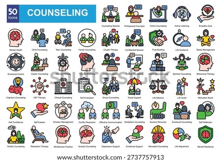  Counseling icon pack collection set


