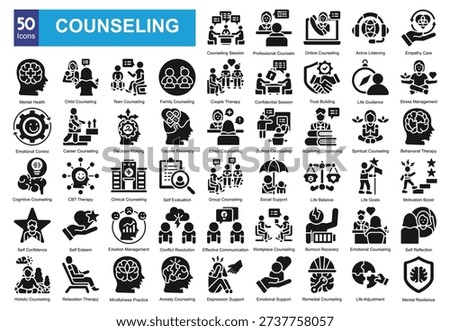  Counseling icon pack collection set


