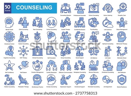   Counseling icon pack collection set


