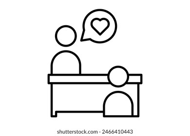 Counseling icon. icon related to mental health. suitable for web site, app, user interfaces, printable etc. line icon style. simple vector design editable