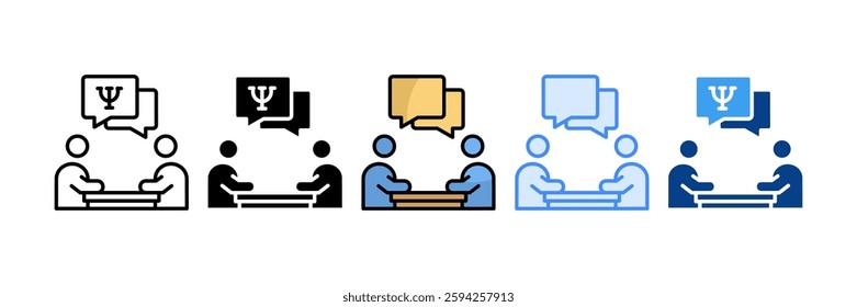 Counseling Icon Set Multiple Style Collection