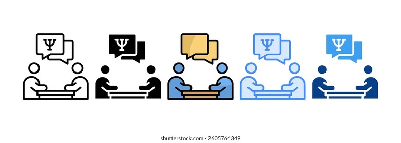 Counseling Icon Set Multiple Style Collection