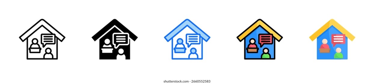 Conjunto de iconos de asesoramiento Colección de estilo múltiple
