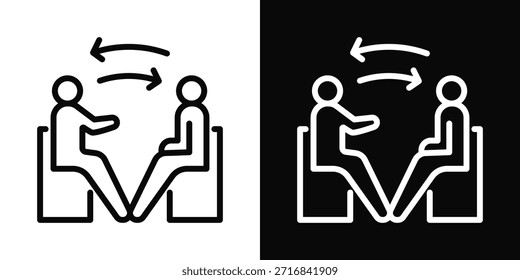 Counseling  Icon White And Black Background Style
