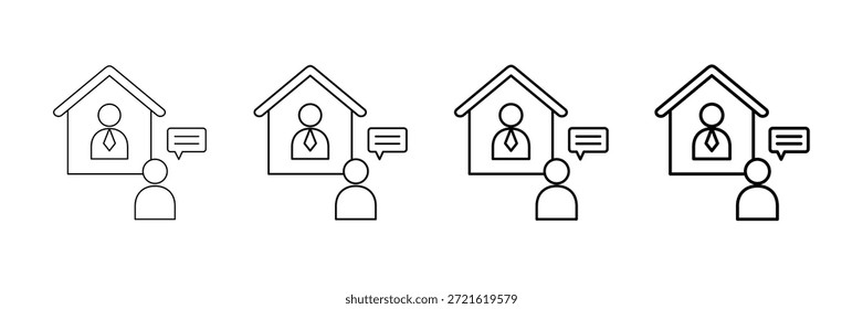 Counseling Icons Vector Set In Different Stroke Line Style
