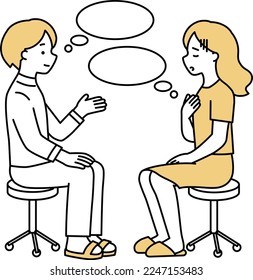 Counseling illustration worries consultation vector illust