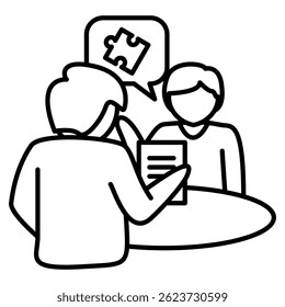 Counseling Session icon represented by Counseler, client Line style.