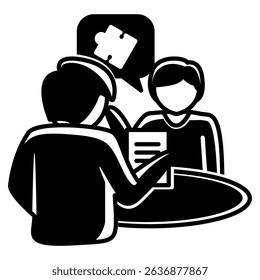 Counseling Session icon represented by Counseler, client Black Filled style.
