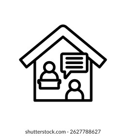 Counseling Vector Lineal Icon On White Background.