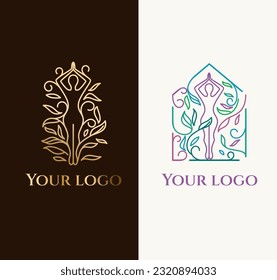 Counselling logo woman in combination with nature