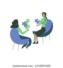 Counselling psychologist and client illustration