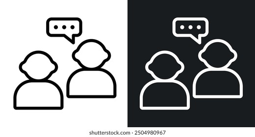 Counselling vector icon set black and white filled and outlined style.