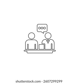 Counsellor session outline vector icon