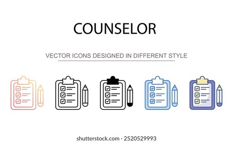 Counselor icon design with white background stock illustration