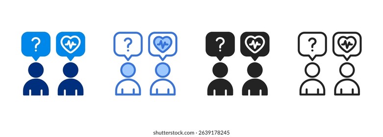 Counselor Icon Set Multiple Style Vector Illustration