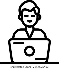 Counselor Line Vector Icon Design