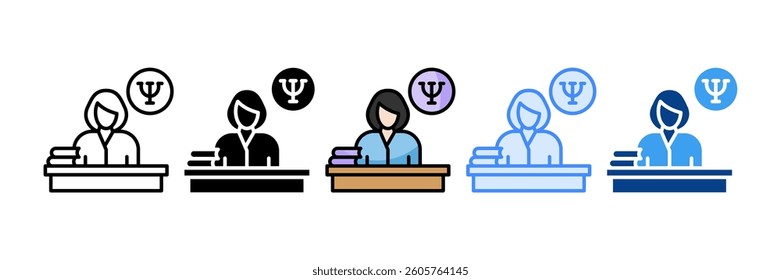 Counselor Office Icon Set Multiple Style Collection