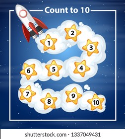 Count to 10 rocker background illustration