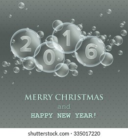 Count 2016 in bubbles. Retro background. vector eps 10